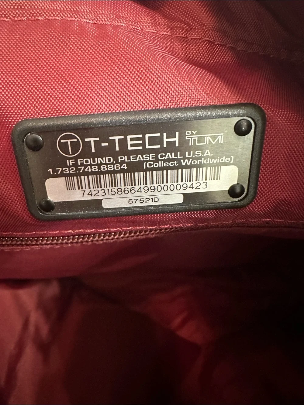 Tumi Tech Black Nylon Tote Bag